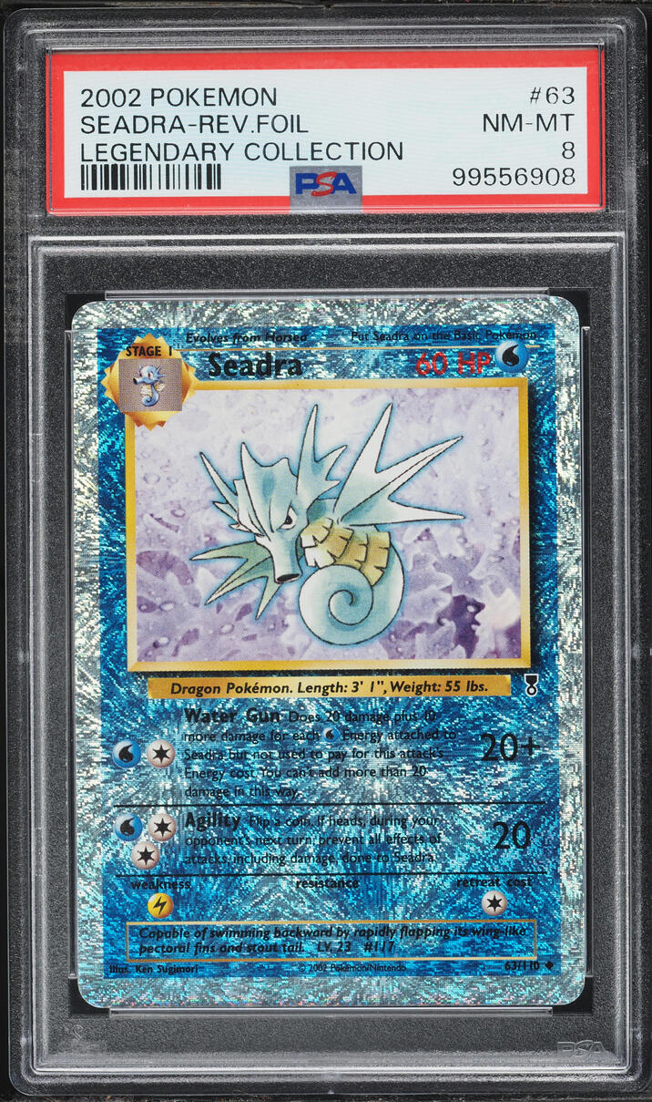 2002 Pokemon Legendary Collection Reverse Holo Seadra #63 PSA 8 NM-MT