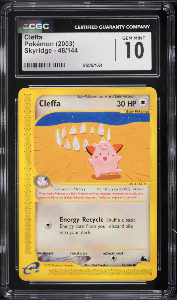 2003 Pokemon Skyridge Cleffa #48 CGC 10 GEM MINT