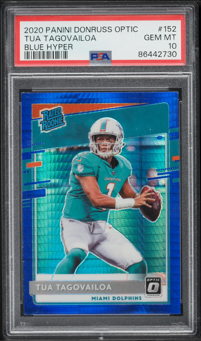 2020 Donruss Optic Blue Hyper Tua Tagovailoa ROOKIE #152 PSA 10 GEM MINT