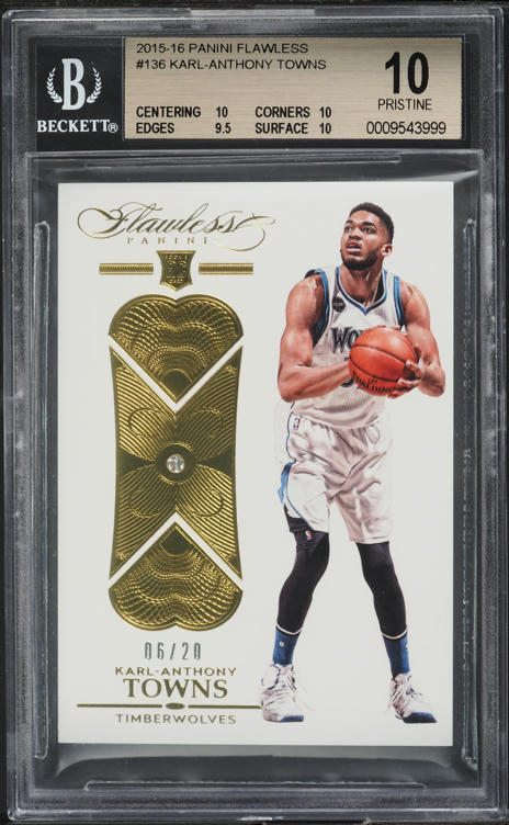 2015 National Treasures Karl Anthony Towns ROOKIE RC PATCH AUTO