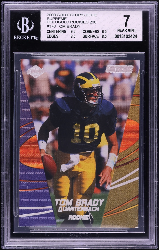 2000 Collector's Edge Supreme Hologold Tom Brady ROOKIE /200 #176 BGS 7 NRMT