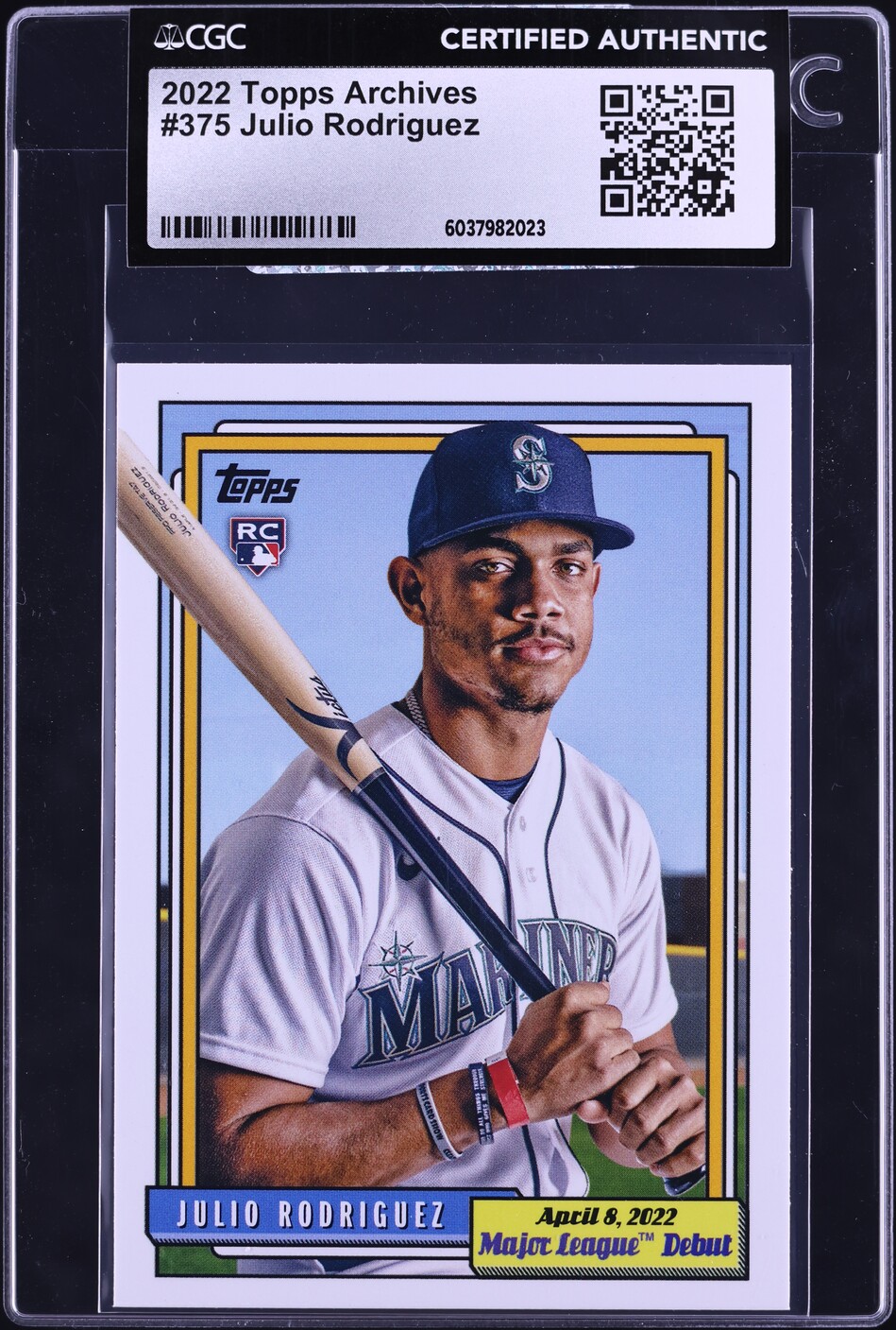 2022 Topps Archives Julio Rodriguez ROOKIE #375 CGC AUTH