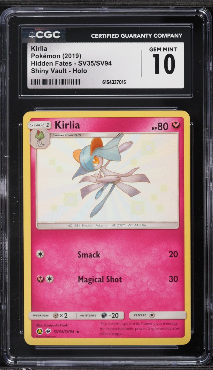 2019 Pokemon Sun & Moon Hidden Fates Vault Shiny Holo Kirlia #SV35 CGC 10 GEM MINT