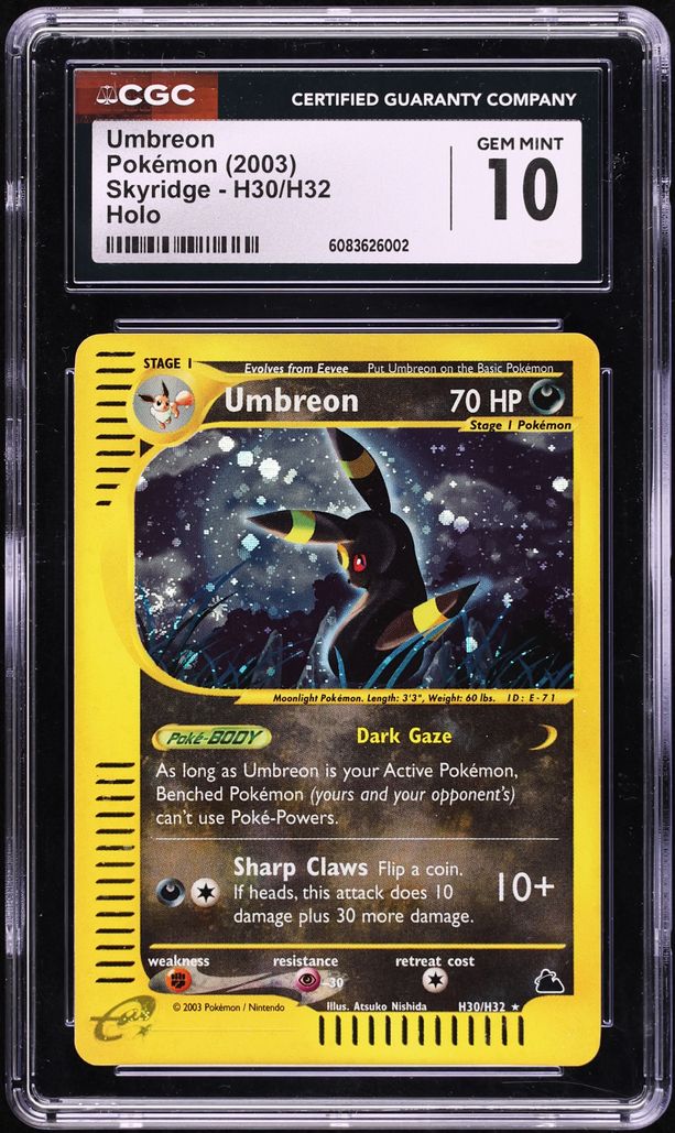 2003 Pokemon Skyridge Holo Umbreon #H30 CGC 10 GEM MINT