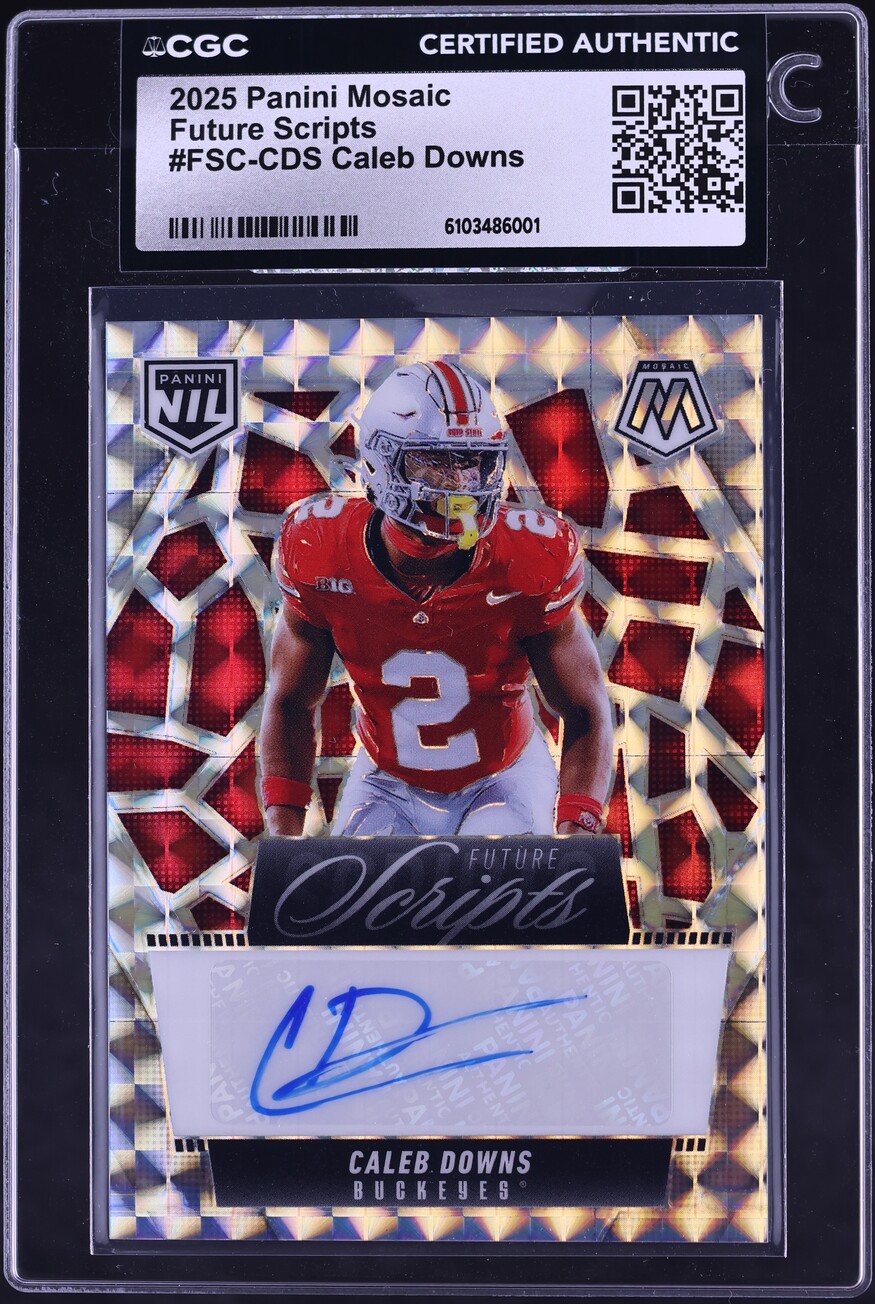 2025 Panini Mosaic Future Scripts Caleb Downs ROOKIE AUTO #FSC-CDS CGC AUTH