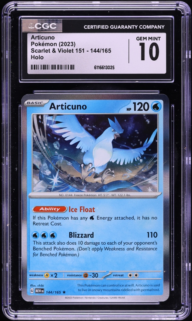 2023 Pokemon Scarlet & Violet 151 Holo Articuno #144 CGC 10 GEM MINT