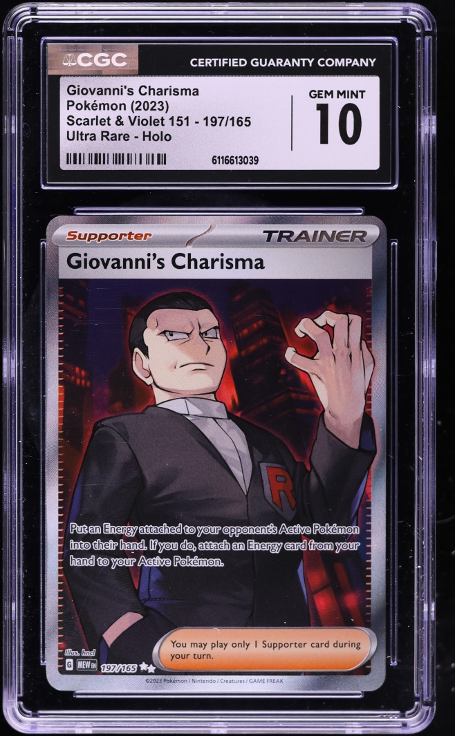 2023 Pokemon Scarlet & Violet 151 Full Art Giovanni's Charisma #197 CGC 10 GEM MINT