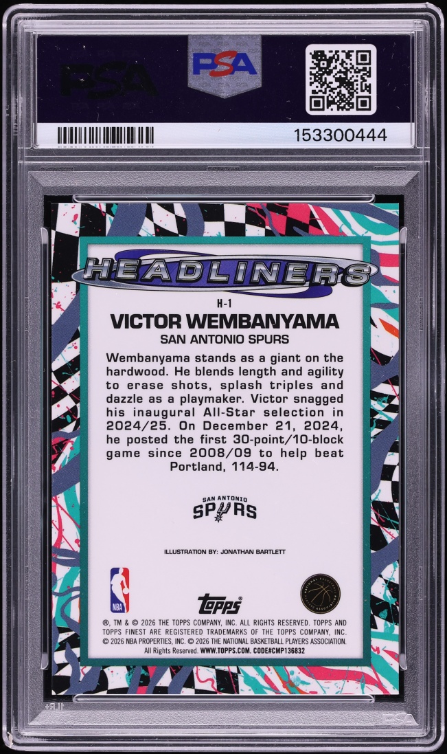 2025 Finest Headliners Victor Wembanyama #H-1 PSA 10 GEM MINT