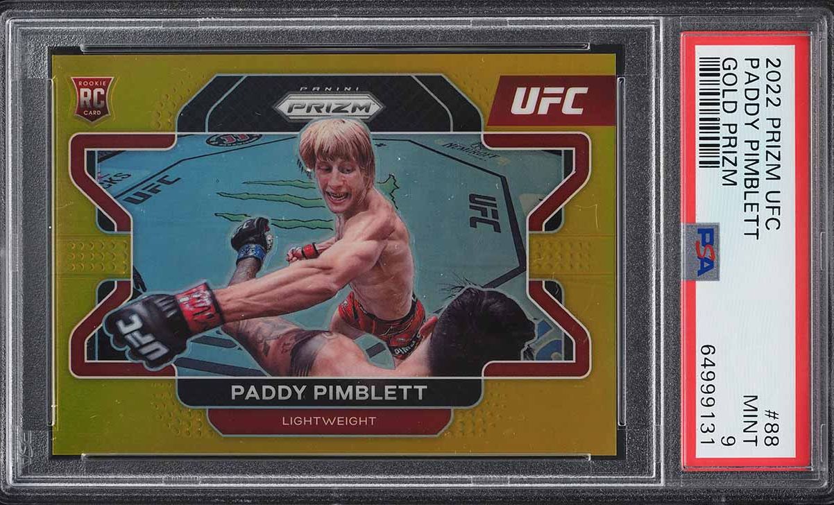 2022 Panini Prizm UFC Gold Prizms Paddy Pimblett ROOKIE 10/10 #88 PSA 9 MINT