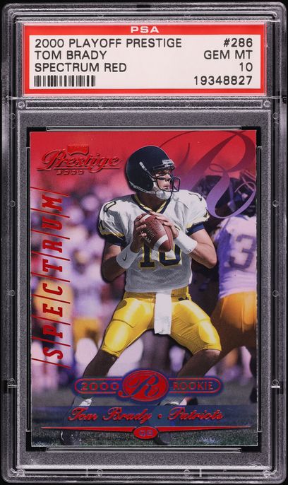 2000 Playoff Prestige Spectrum Red Tom Brady ROOKIE /100 #286 PSA 10 GEM MINT