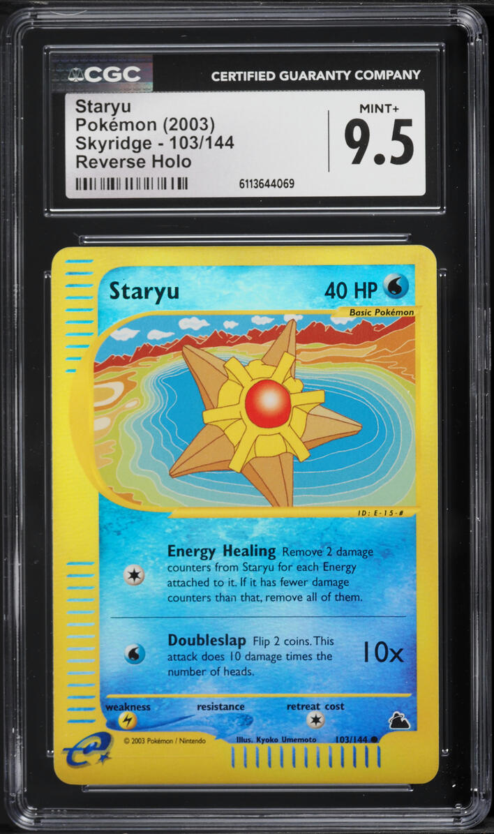 2003 Pokemon Skyridge Reverse Holo Staryu #103 CGC 9.5 MINT+