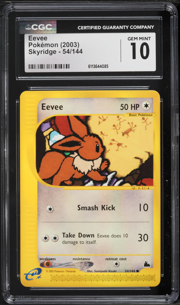2003 Pokemon Skyridge Eevee #54 CGC 10 GEM MINT