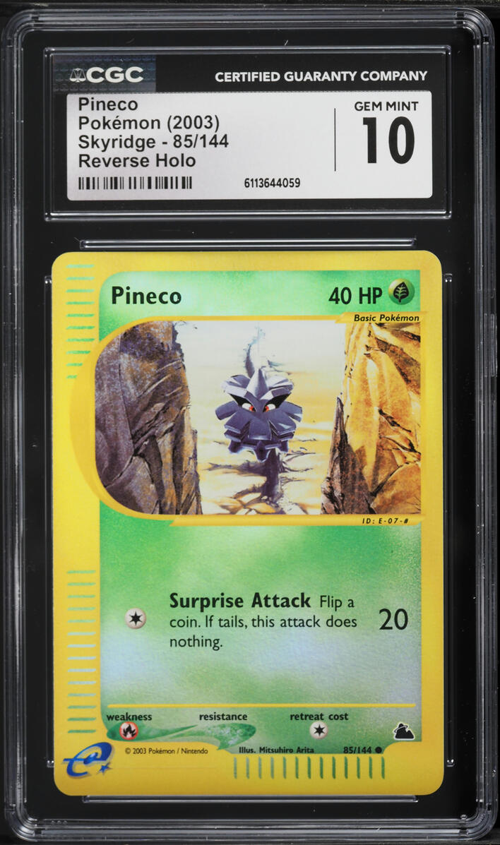 2003 Pokemon Skyridge Reverse Holo Pineco #85 CGC 10 GEM MINT
