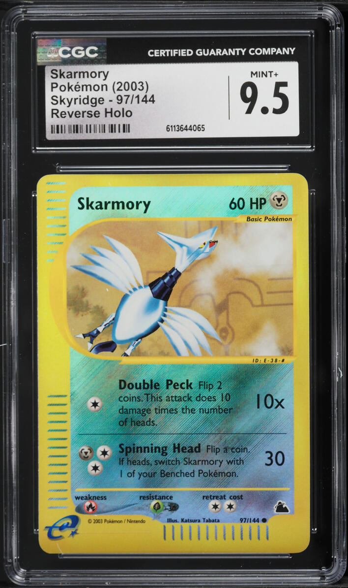 2003 Pokemon Skyridge Reverse Holo Skarmory #97 CGC 9.5 MINT+