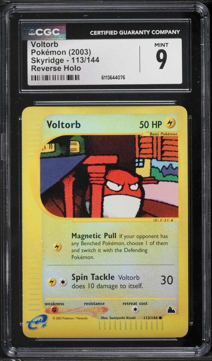 2003 Pokemon Skyridge Reverse Holo Voltorb #113 CGC 9 MINT