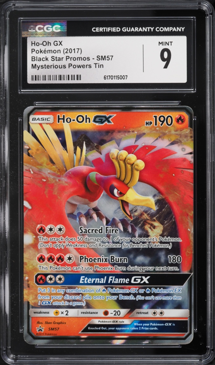 2017 Pokemon Sun & Moon Promo Mysterious Powers Tin Ho-Oh GX #SM57 CGC 9 MINT