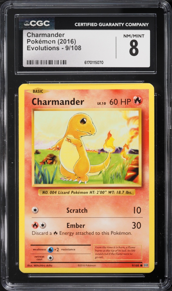 2016 Pokemon XY Evolutions Charmander #9 CGC 8 NM-MT