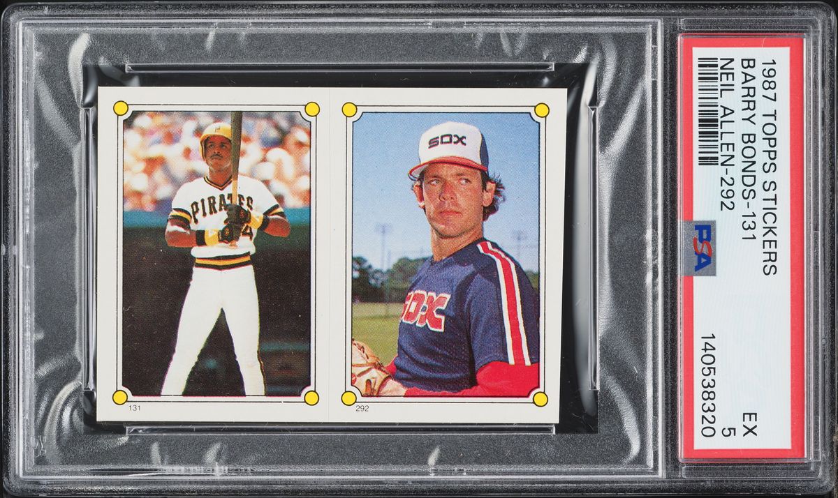 1987 Topps Stickers Barry Bonds & Neil Allen ROOKIE #131 #292 PSA 5 EX