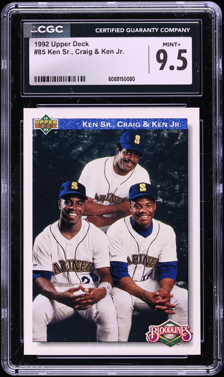 1992 Upper Deck Bloodlines Craig Ken Griffey Jr. & Sr. #85 CGC 9.5 MINT+