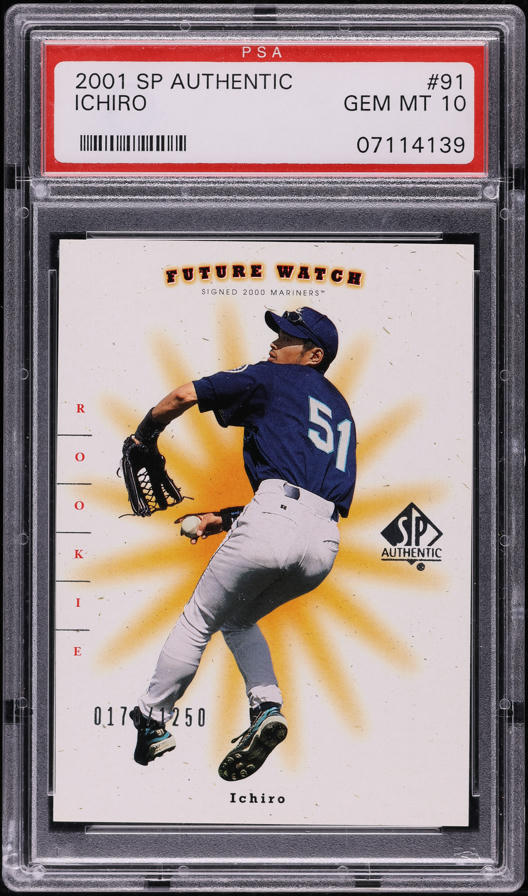 2001 SP Authentic Ichiro Suzuki ROOKIE /1250 #91 PSA 10 GEM MINT
