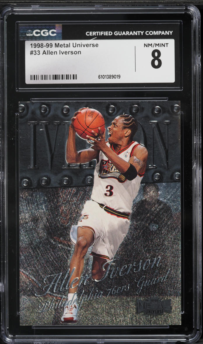 1998 Metal Universe Allen Iverson #33 CGC 8 NM-MT