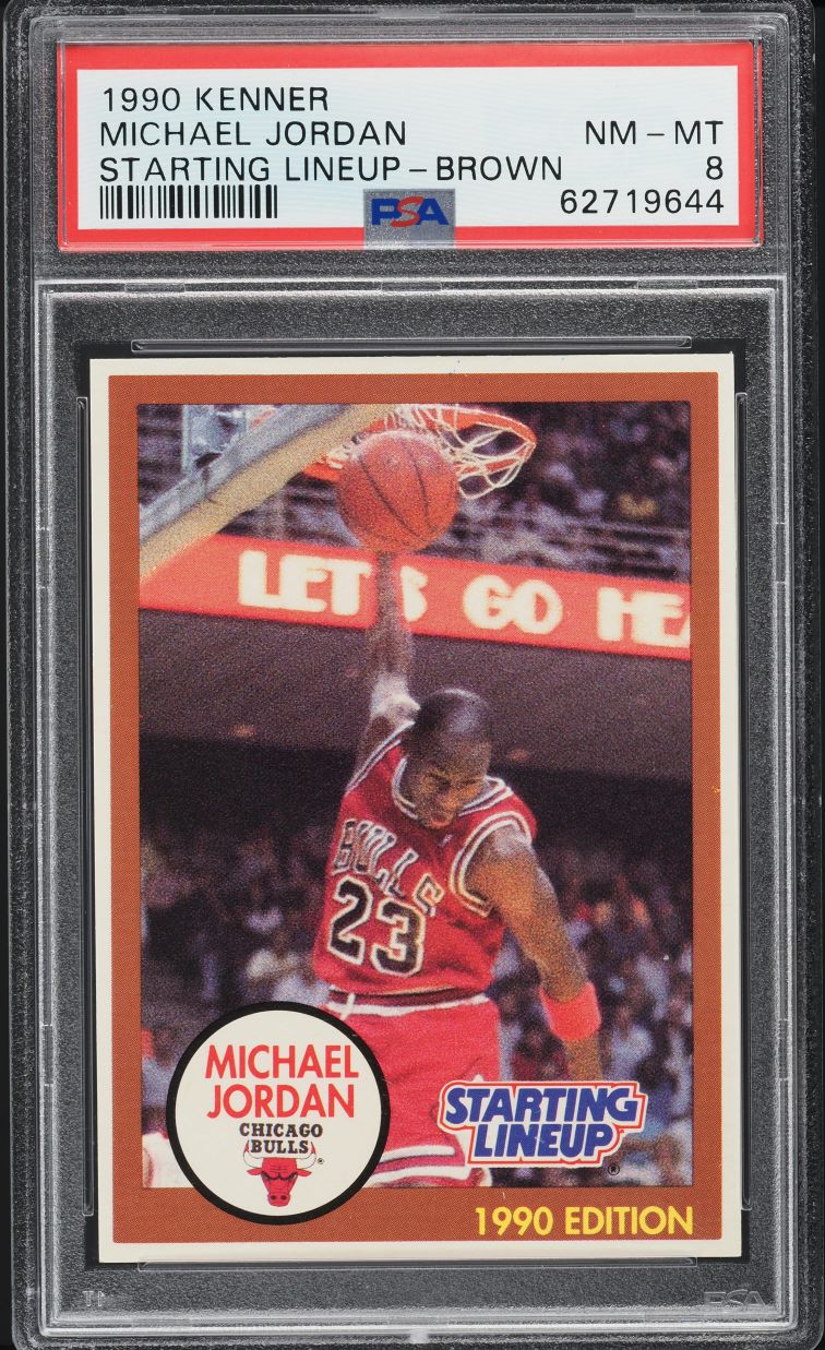 1990 Kenner Starting Lineup Brown Michael Jordan PSA 8 NM-MT