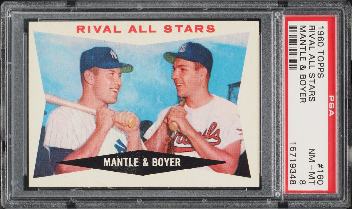 1960 Topps Mickey Mantle & Ken Boyer RIVAL ALL-STARS #160 PSA 8 NM-MT