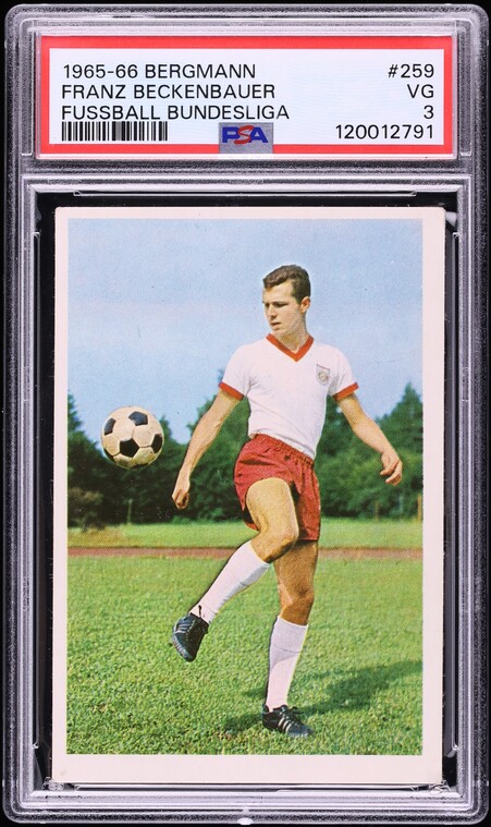 1965 Bergmann Fussball Bundesliga Franz Beckenbauer ROOKIE #259 PSA 3 VG