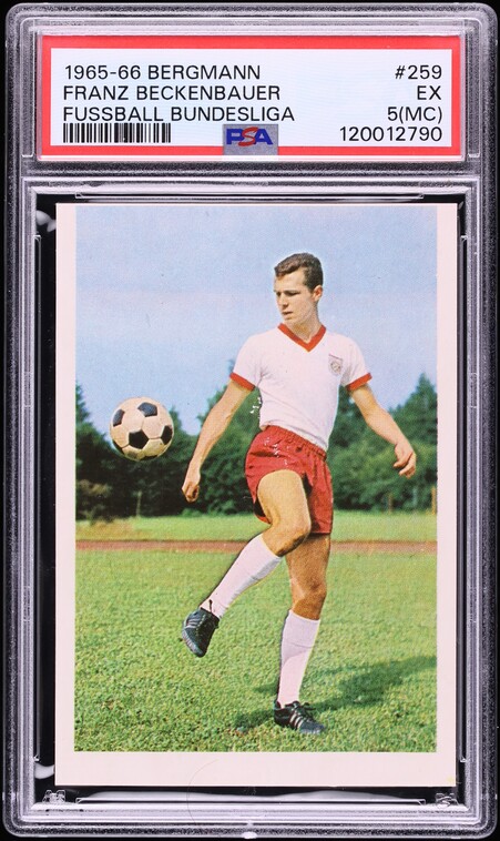 1965 Bergmann Fussball Bundesliga Franz Beckenbauer ROOKIE #259 PSA 5(mc) EX