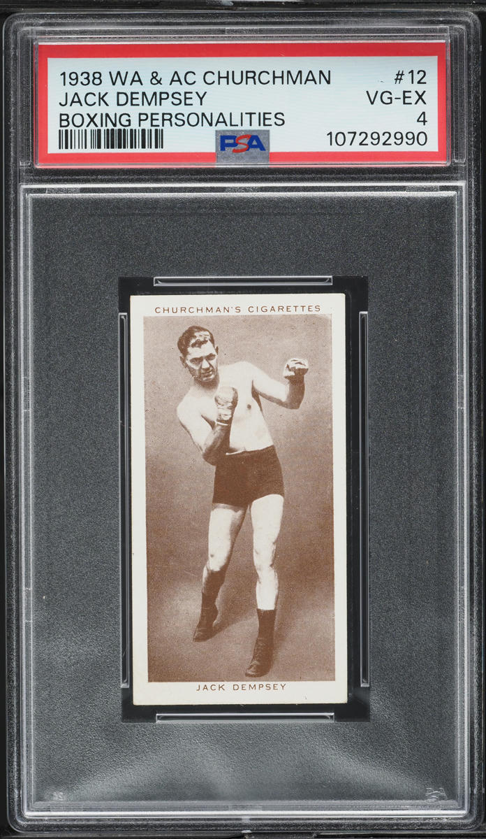 1938 WA & AC Churchman Boxing Personalities Jack Dempsey #12 PSA 4 VGEX