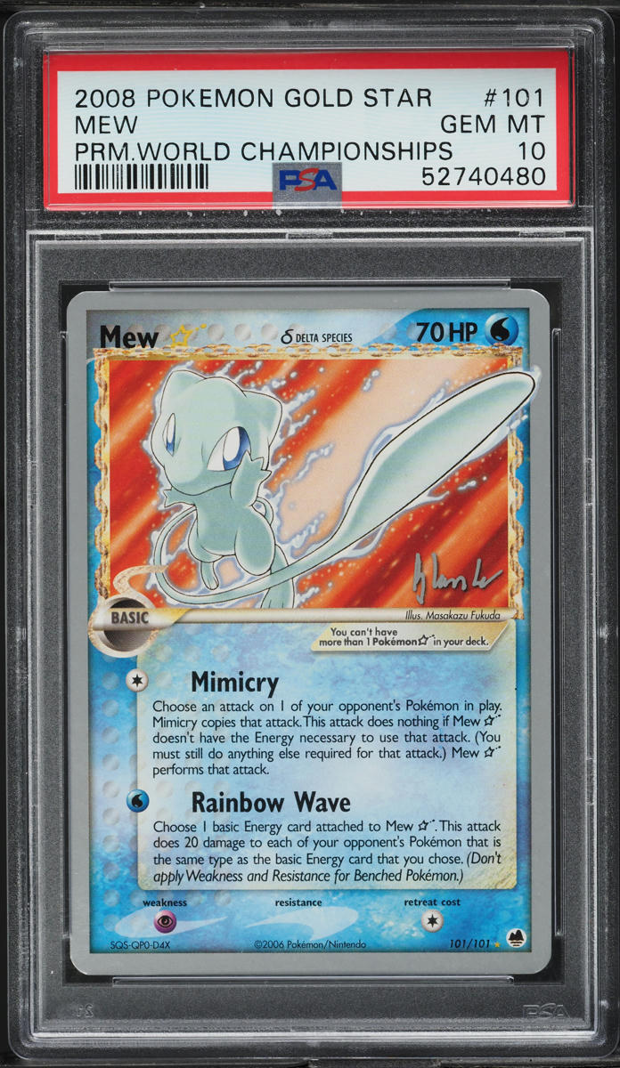 2008 Pokemon World Championships Promo Holo Mew Gold Star #101 PSA 10 GEM MINT