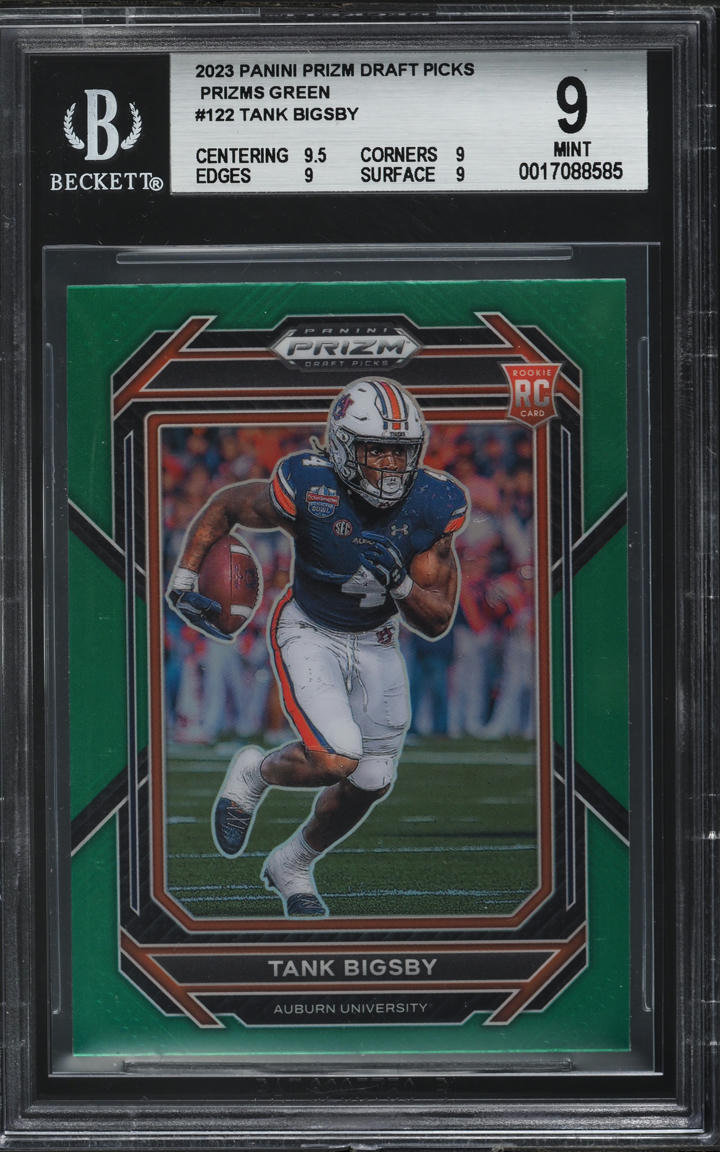 2023 Panini Prizm Draft Picks Green Tank Bigsby ROOKIE #122 BGS 9 MINT