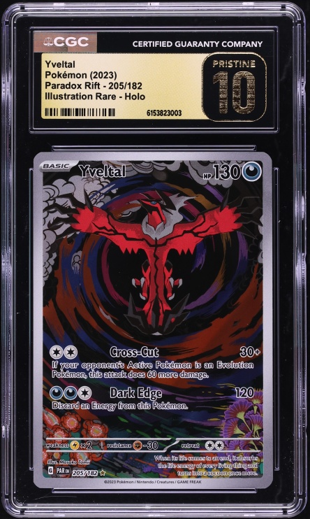 2023 Pokemon Scarlet & Violet Paradox Rift IR Yveltal #205 CGC 10 PRISTINE