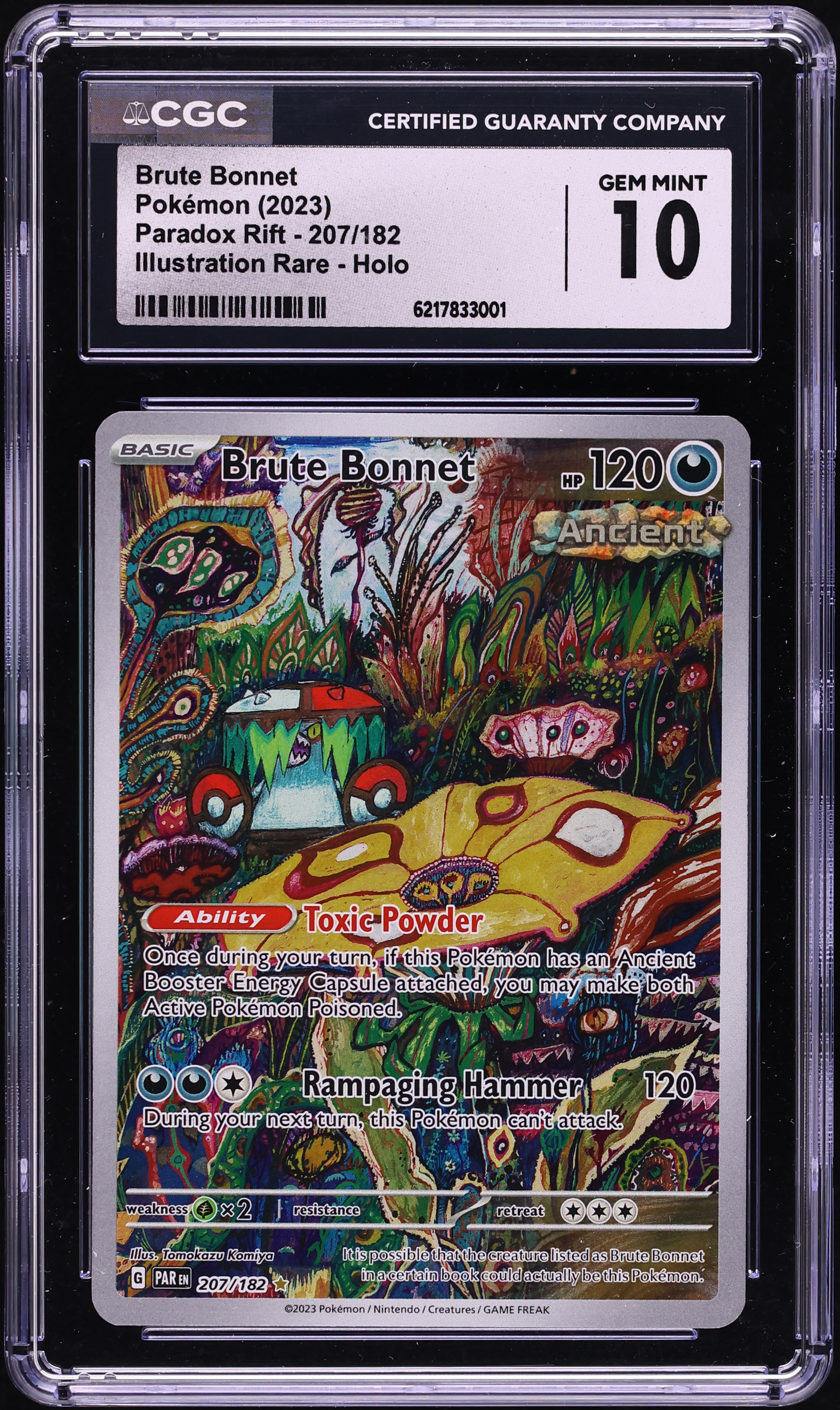 2023 Pokemon Scarlet & Violet Paradox Rift IR Brute Bonnet #207 CGC 10 GEM MINT
