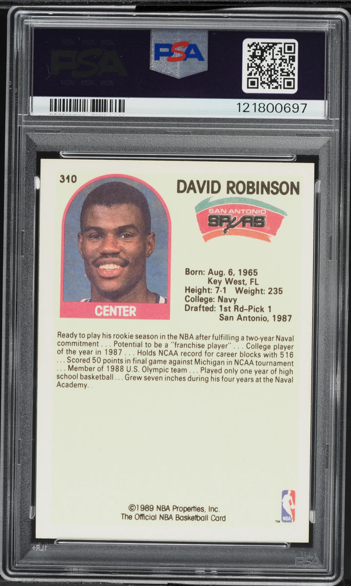 1989 Hoops David Robinson ROOKIE #310 PSA 9 MINT