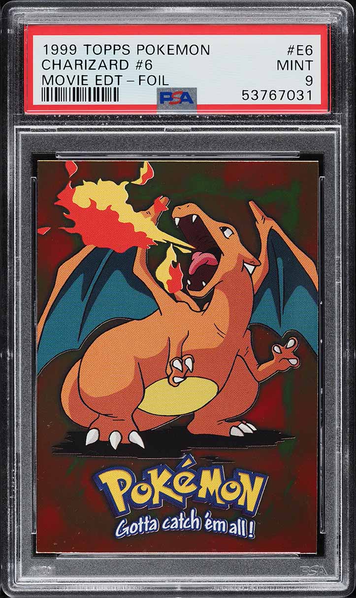 1999 Topps Pokemon Movie Edition Foil Charizard #6 #E6 PSA 9 MINT
