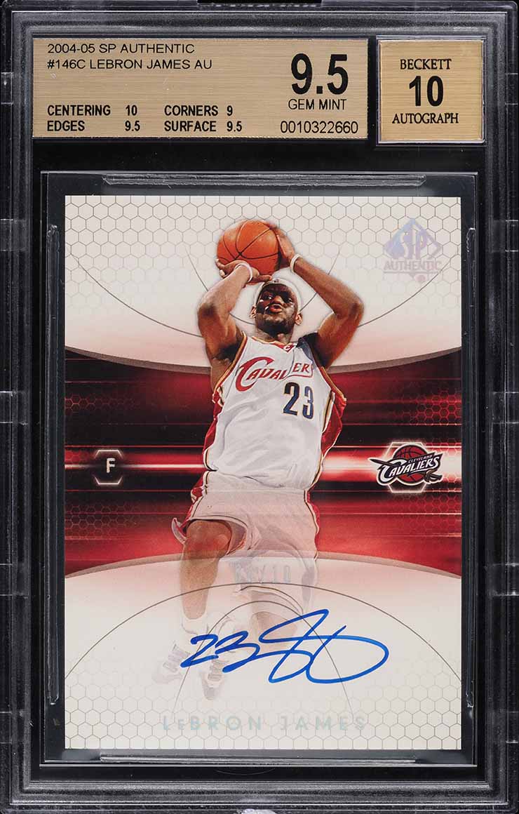 2004 SP Authentic LeBron James AUTO /10 #146C BGS 9.5 GEM