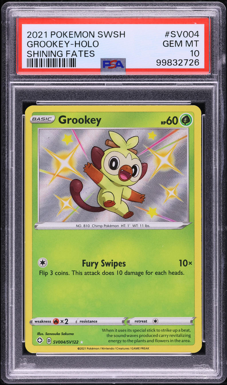 2021 Pokemon Sword & Shield Shining Fates Shiny Grookey #SV4 PSA 10 GEM MINT