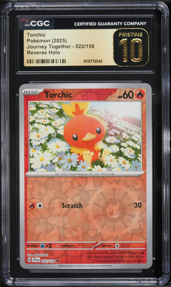 2025 Pokemon Scarlet & Violet Journey Together Reverse Holo Torchic #22 CGC 10 PRISTINE