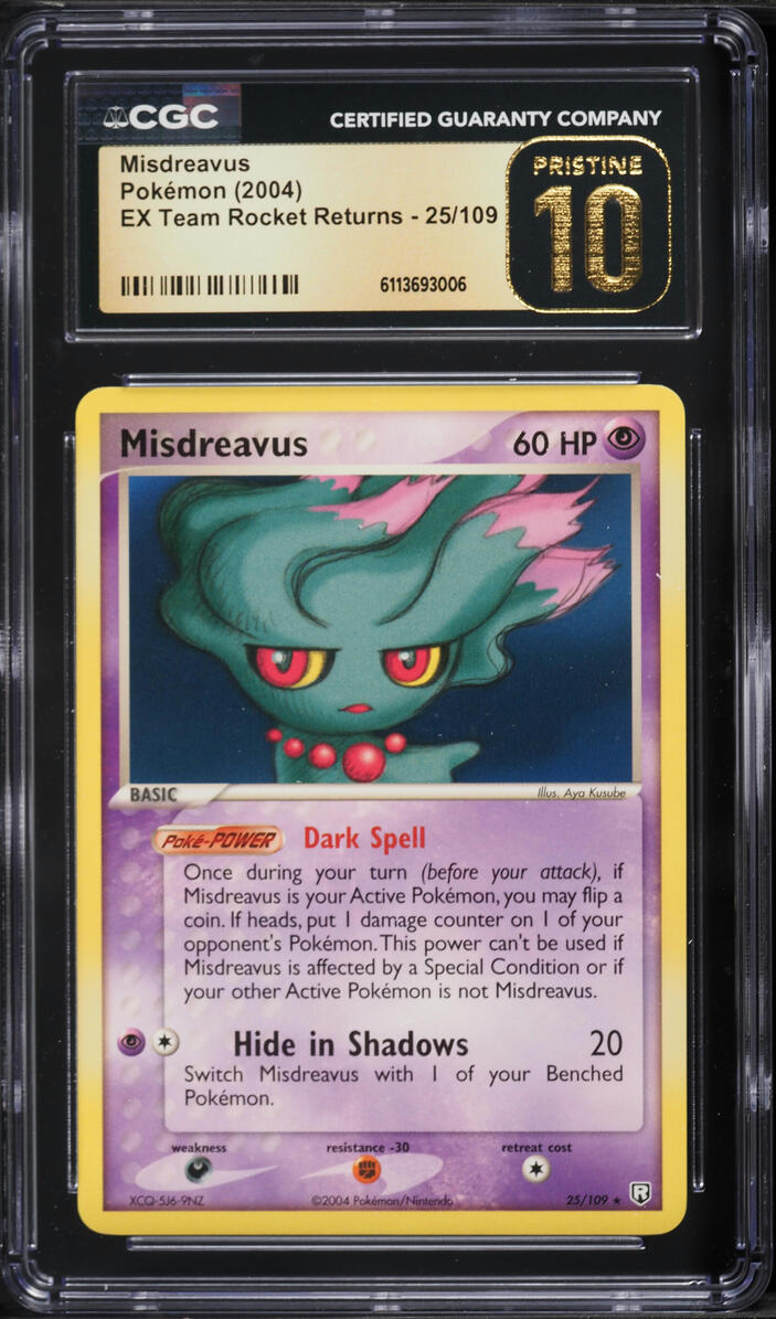 2004 Pokemon EX Team Rocket Returns Misdreavus #25 CGC 10 PRISTINE