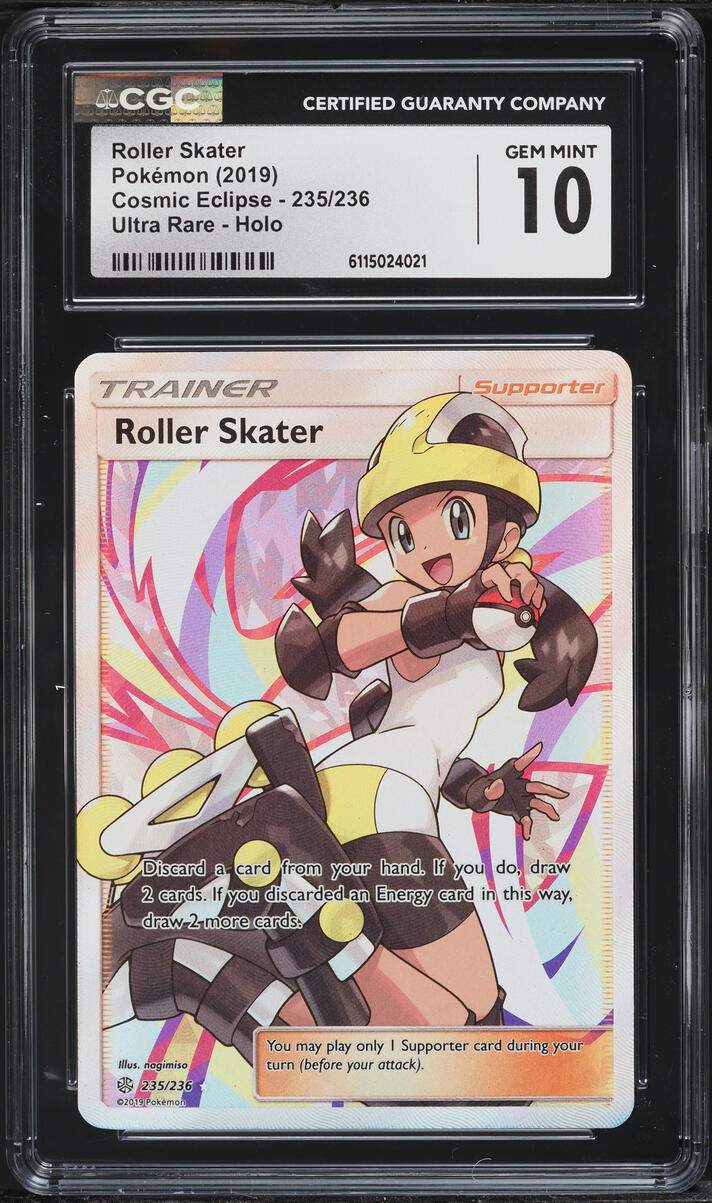 2019 Pokemon Sun & Moon Cosmic Eclipse Full Art Roller Skater #235 CGC 10 GEM MINT