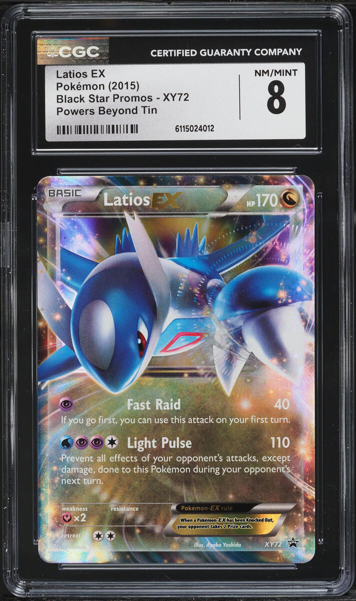 2015 Pokemon XY Promo Powers Beyond Tin Holo Latios EX #XY72 CGC 8 NM-MT