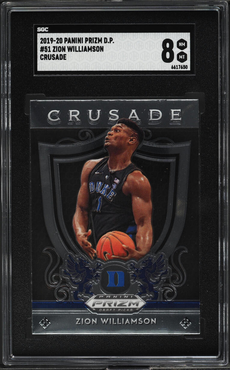 2019 Panini Prizm Draft Picks Zion Williamson ROOKIE #51 SGC 8 NM-MT