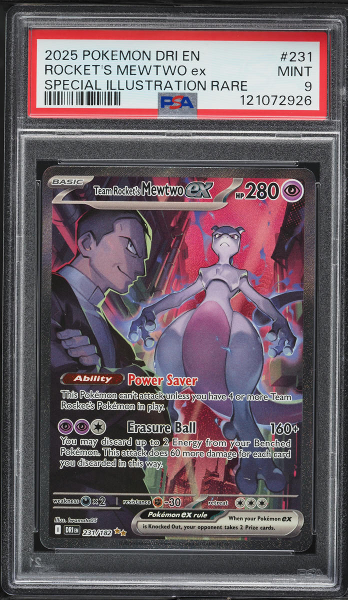 2025 Pokemon Scarlet & Violet Destined Rivals SIR Team Rocket's Mewtwo ex #231 PSA 9 MINT