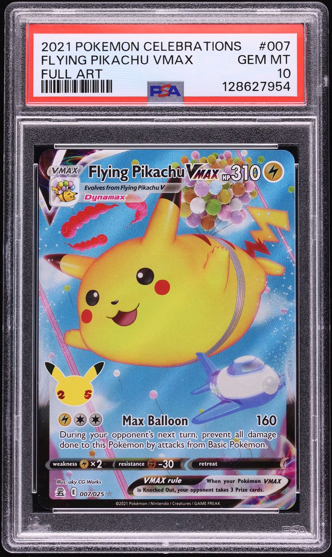 2021 Pokemon Sword & Shield Celebrations Full Art Flying Pikachu VMAX #7 PSA 10 GEM MINT