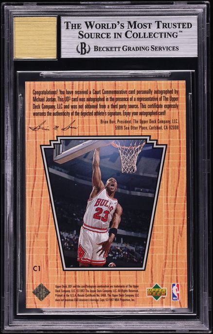 1996 Upper Deck UD3 Court Commemorative Michael Jordan AUTO #C1 BGS 9 MINT