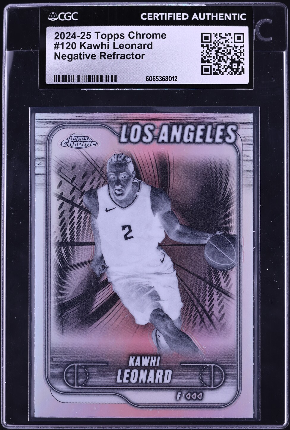2024 Topps Chrome Negative Refractor Kawhi Leonard #120 CGC AUTH
