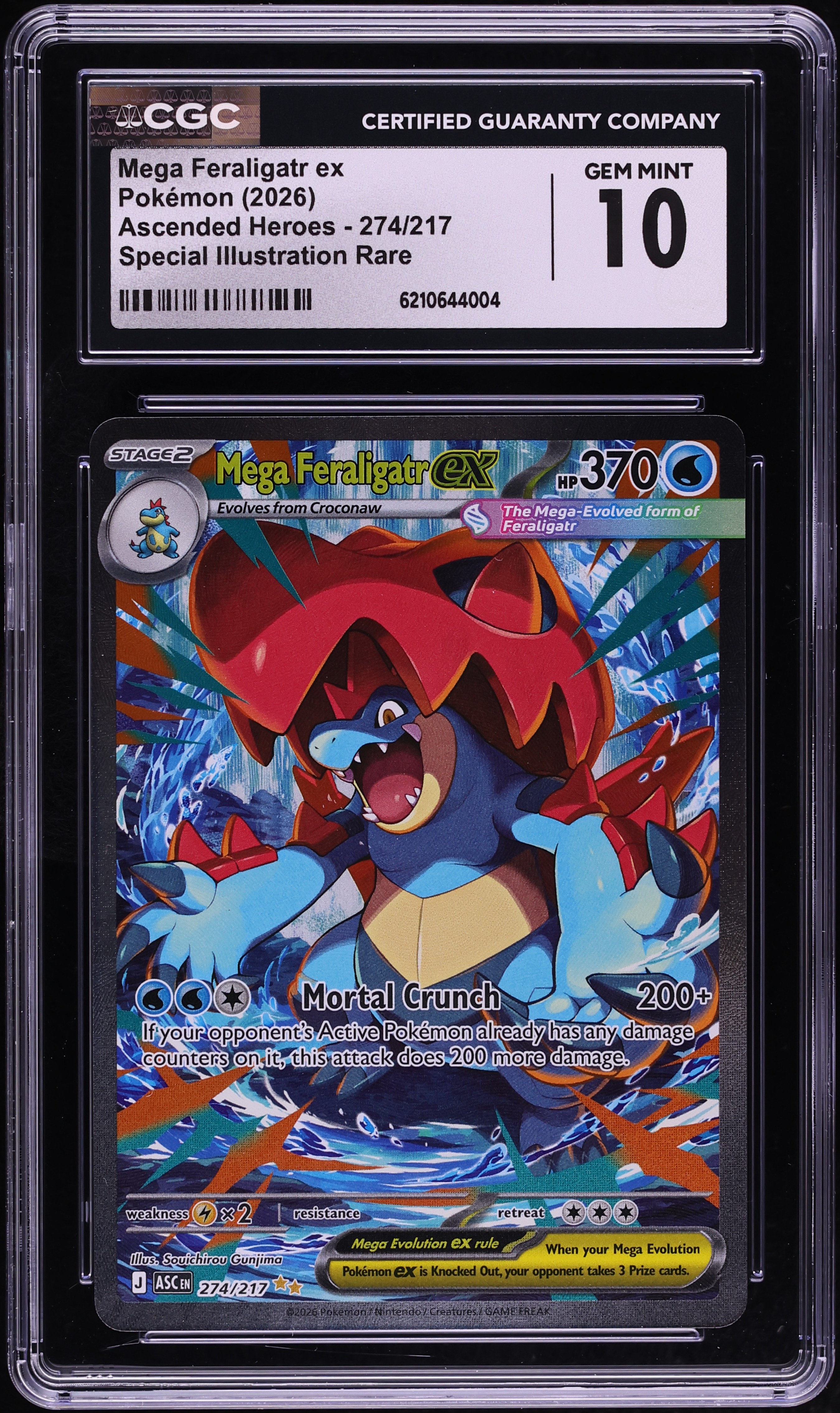 2026 Pokemon Mega Evolution Ascended Heroes SIR Mega Feraligatr EX #274 CGC 10 GEM MINT