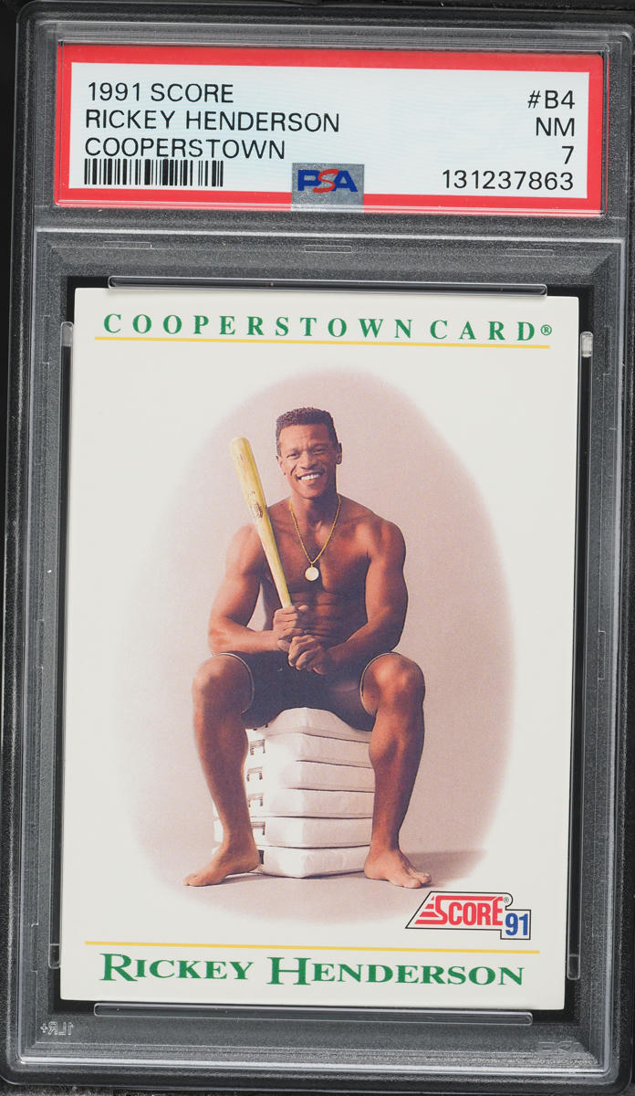 1991 Score Cooperstown Rickey Henderson #B4 PSA 7 NRMT