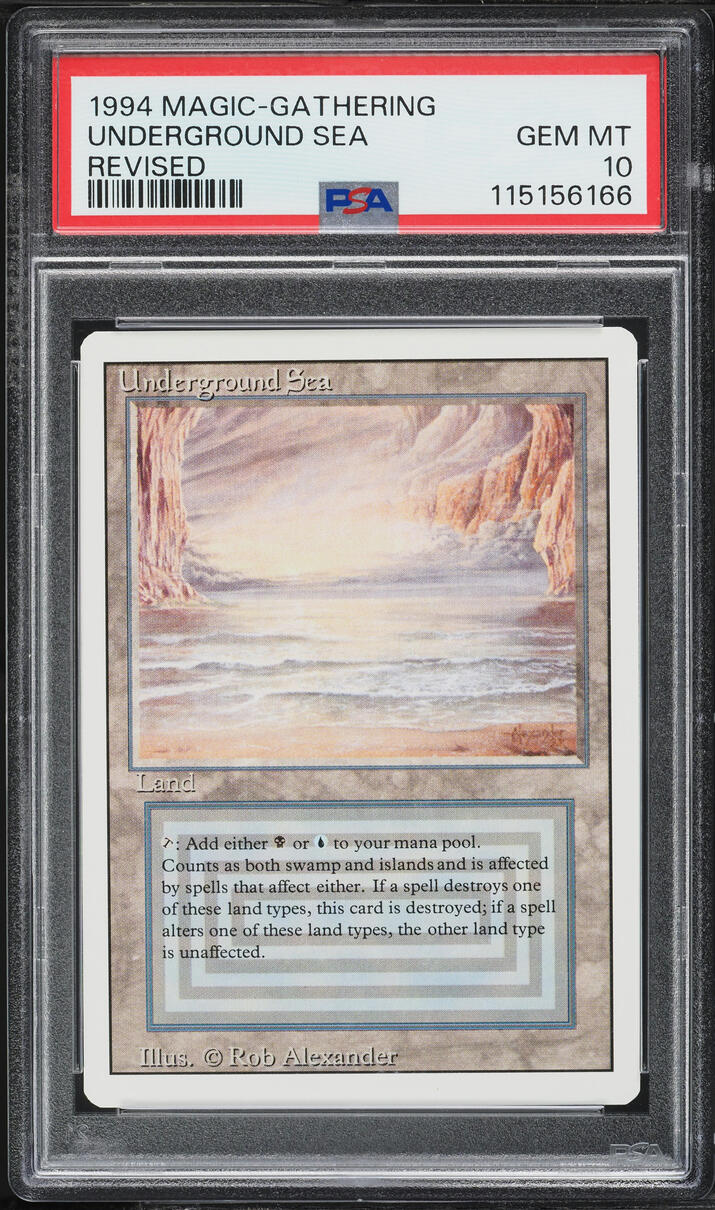 1994 Magic The Gathering MTG Revised Dual Land Underground Sea PSA 10 GEM MINT